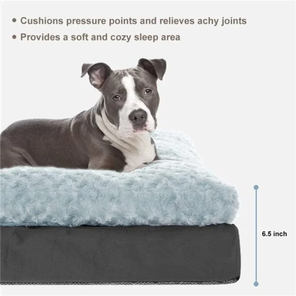 Orthopedic Dog Bed, Washable Dog Bed with Egg Foam Support, Waterproof Dog Bed